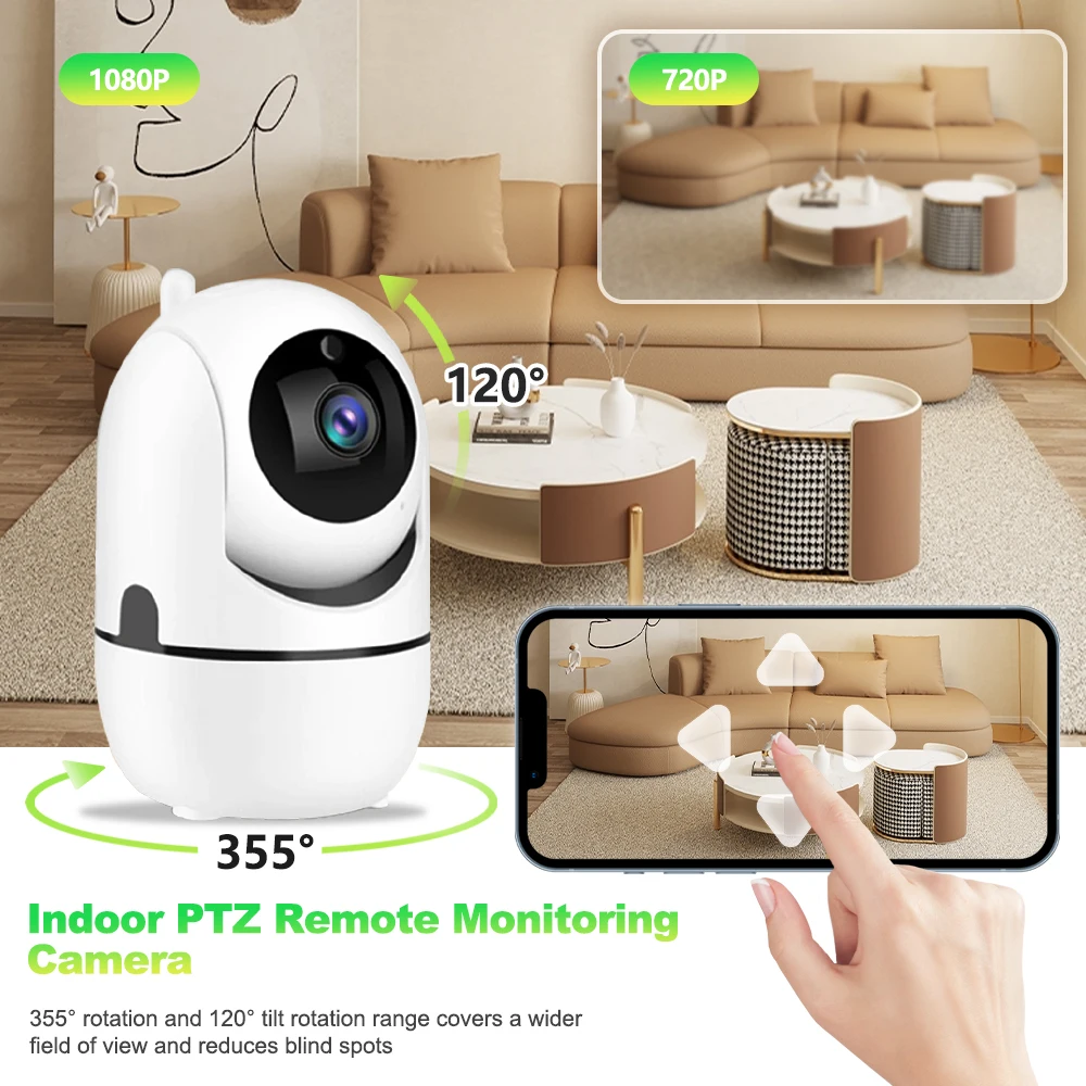 Indoor WiFi IP Camera Wireless Surveillance Camera Home 1080P PTZ Auto Tracking Baby monitor Security IP Camera 2.4G 5G