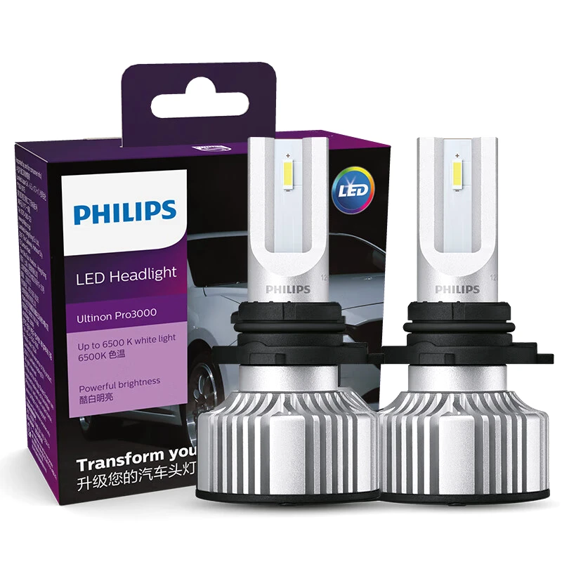 

Светодиодные лампы для автомобильных фар Philips LED HIR2 9012 Ultinon Pro3000 12V 6000K, ярко-белые, 2 шт.