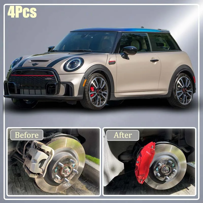 4-х шт. крышки суппортов для Mini Clubman Cooper Countryman Paceman Roadster - защита от краски тормозного суппорта переднего и заднего колеса 4-х шт. крышки суппортов для Mini Clubman Cooper Countryman Paceman Roadster - защита от краски тормозного суппорта переднего и заднего колеса