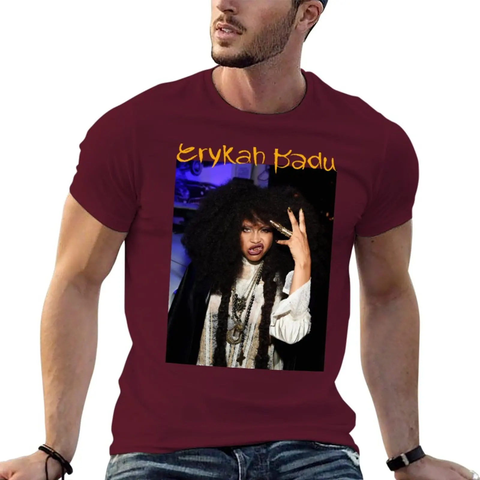 

New Hati ERYKAH badu T-Shirt valentines clothes vintage graphic tee Personalized t-shirt anime t shirts Men's t-shirt