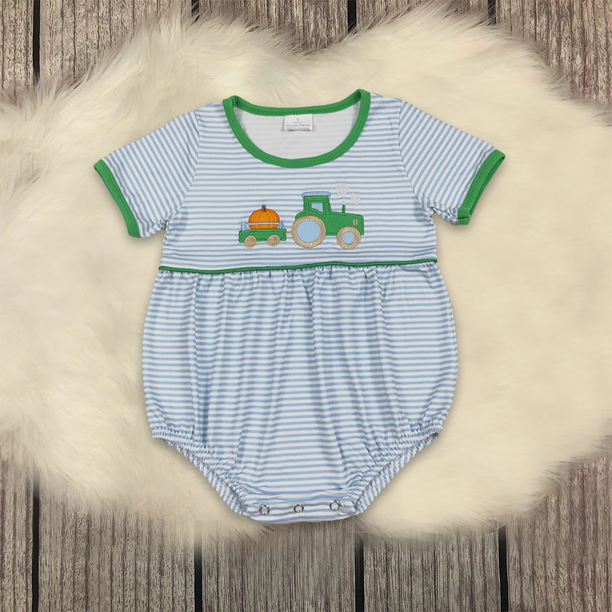 

Детский комбинезон с короткими рукавами и вышивкой тыквы для мальчиков на День благодарения, детский комбинезон для новорожденных, боди с пузырьками, оптовая продажа