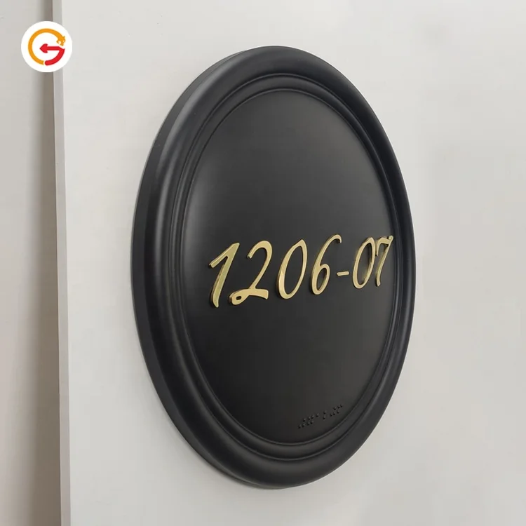 JAGUARSIGN Manufacturer Custom Hotel Room Number Plaque Plates Black Painting 3D Huisnummer House Numbers Sign