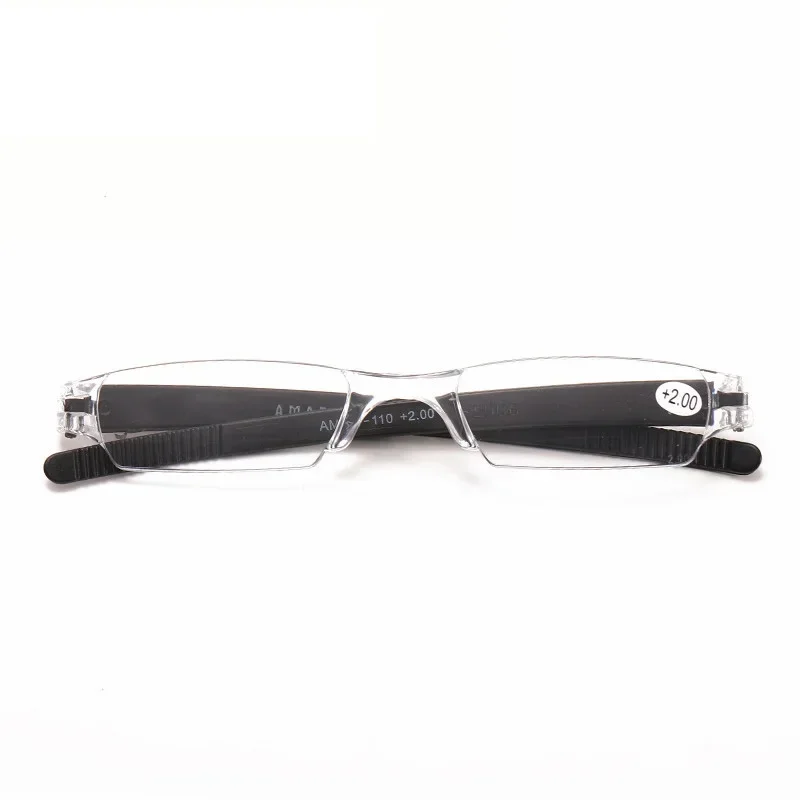 Men Reading Glasses Ultra-light Pen Holder Reading Glasses with Box Multi-color One-piece Plastic Presbyopic Glasses +1.0 To +4 image 5