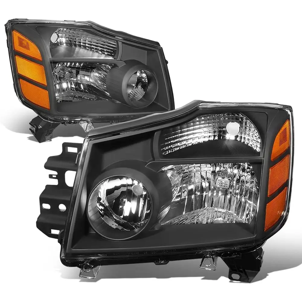 

Галогенные фары в заводском стиле, совместимые с Nissan Titan Armada 04-15, для водительской и пассажирской стороны, черный корпус