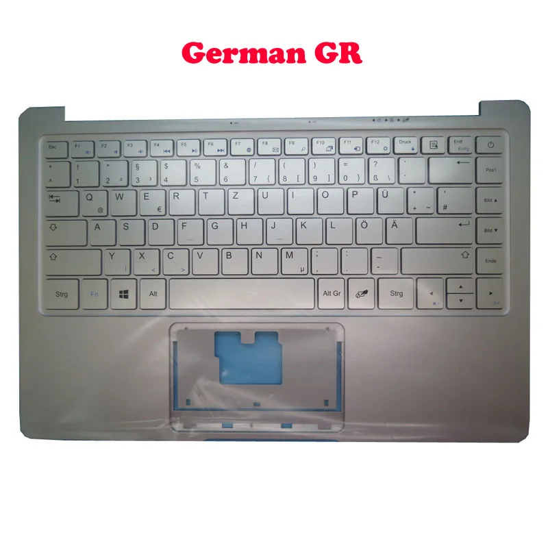 Laptop Replacement PalmRest& GR Keyboard For Jumper For EZbook X3 JPA10 English US Belgium BE Italy IT German GR Swiss SW Silver