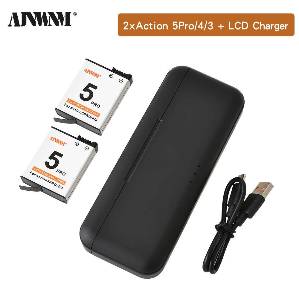 

2380mAh For DJI Osmo Action 5 Pro Action 4 Camera Battery with 3-channel fast charger For DJI Osmo Action 4/3 Accessories