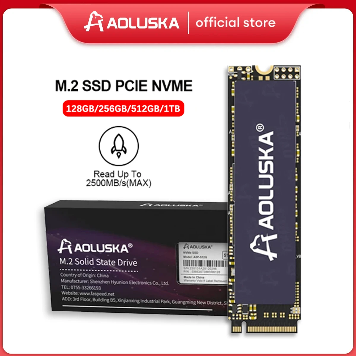 

AOLUSKA SSD NVME M2 1TB Hard Disk M 2 SSD 512GB 256GB 128GB Nmve M.2 2280 PCIe Internal Solid State Drive For PC Laptop Desktop