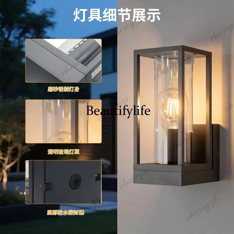 E182 Outdoor wall lamp Waterproof modern courtyard balcony, aisle exterior wall, outdoor staircase lighting Landscape lamp
