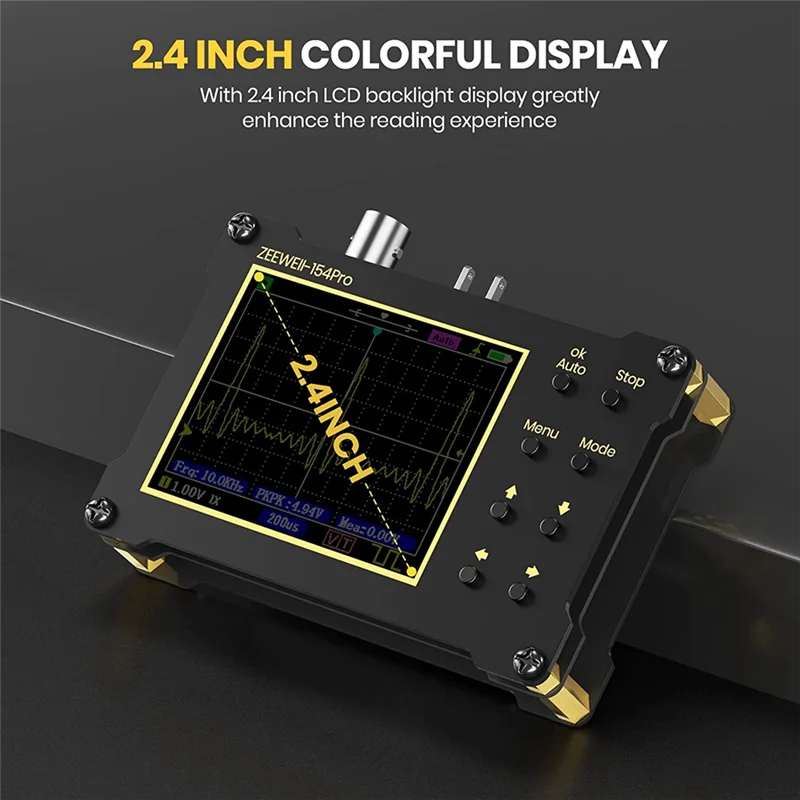 Digital Oscilloscope,14 Type Measurement, 40MSa/S Sampling Rate, 18MHz Bandwidth, 2.4In LCD Display with 10X, 100X Probe HOT