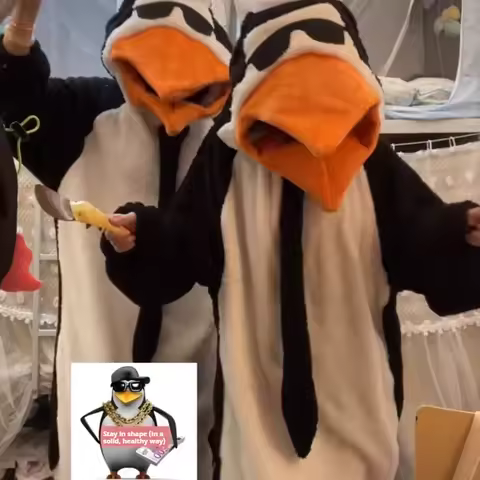 Special Price Funny Cool Penguin Onesie Pajamas For Women Autumn Winter Coral Fleece Lined &amp; Thickened Cartoon Funny Loungewear