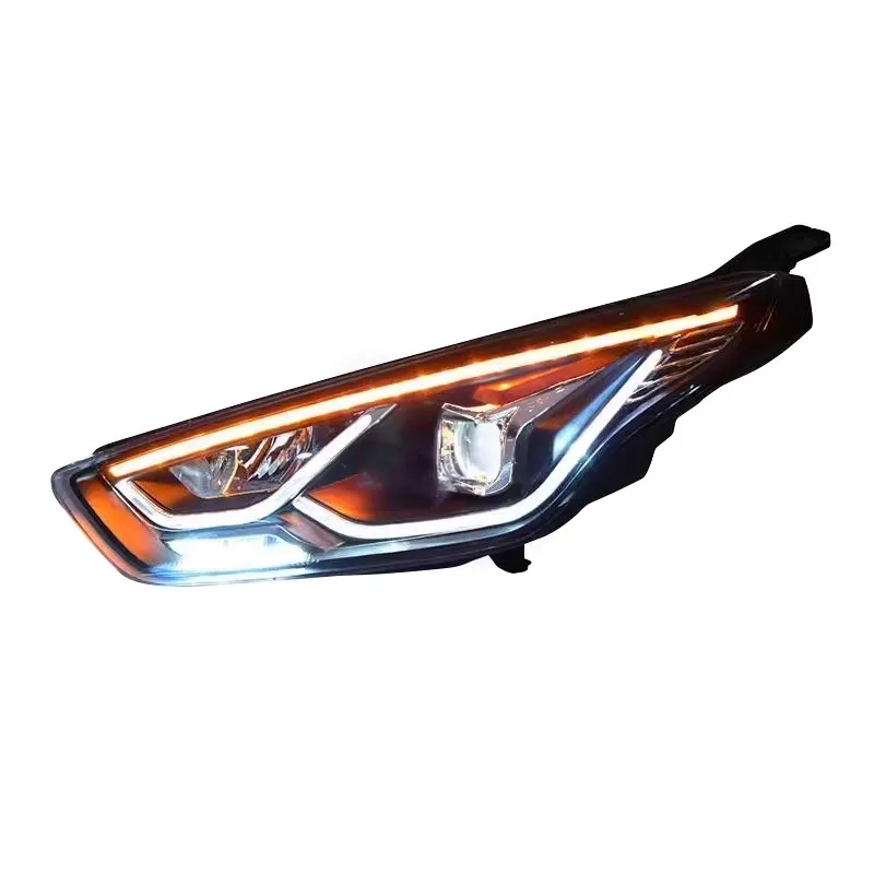 

LED Head Light Headlight Assembly for Ford ‌Escort 15-17 modified Lens Front lamp with dynamics trun signal