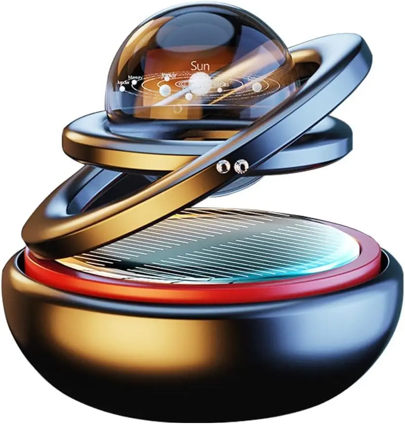 Solar Car Air Freshener Smart Auto Rotating Planet Perfume Aromatherapy Cologne Fragrance Diffuser Interior Dashboar Decoration