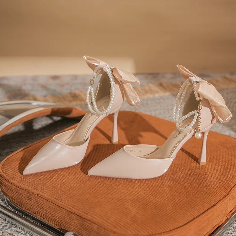 

Temperament high heels pointed thin heels fairy sandals fashionable single shoes for women