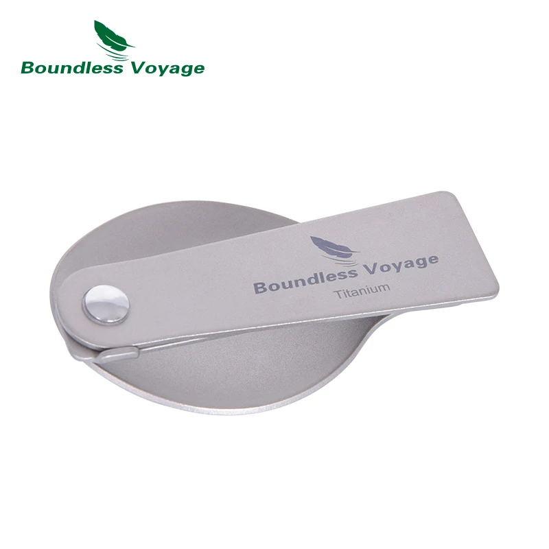 Boundless Voyage Titanium 3-Stage Folding Spoon Lightweight Travel Utensil Portable Foldable Tableware for Camping Picnic