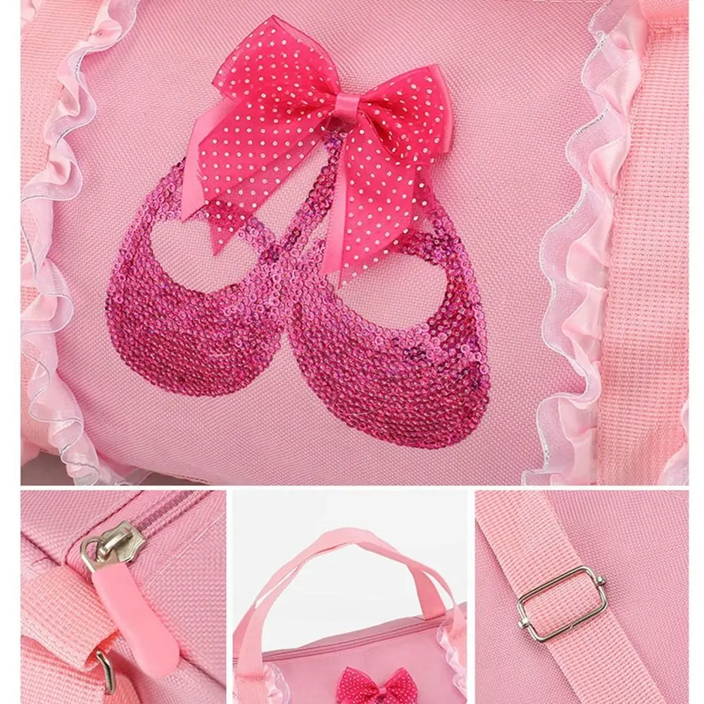 Fashion Oxford Ballet Dance Bags Large Capacity Sequin Print Dance Backpack Lovely Handbag Girls