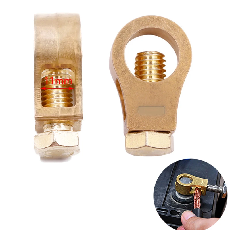

1Set Copper Car Battery Terminal Wire Cable Clamp Top Quick Post Positive Negative Electric Connector Clamps Auto Accessories