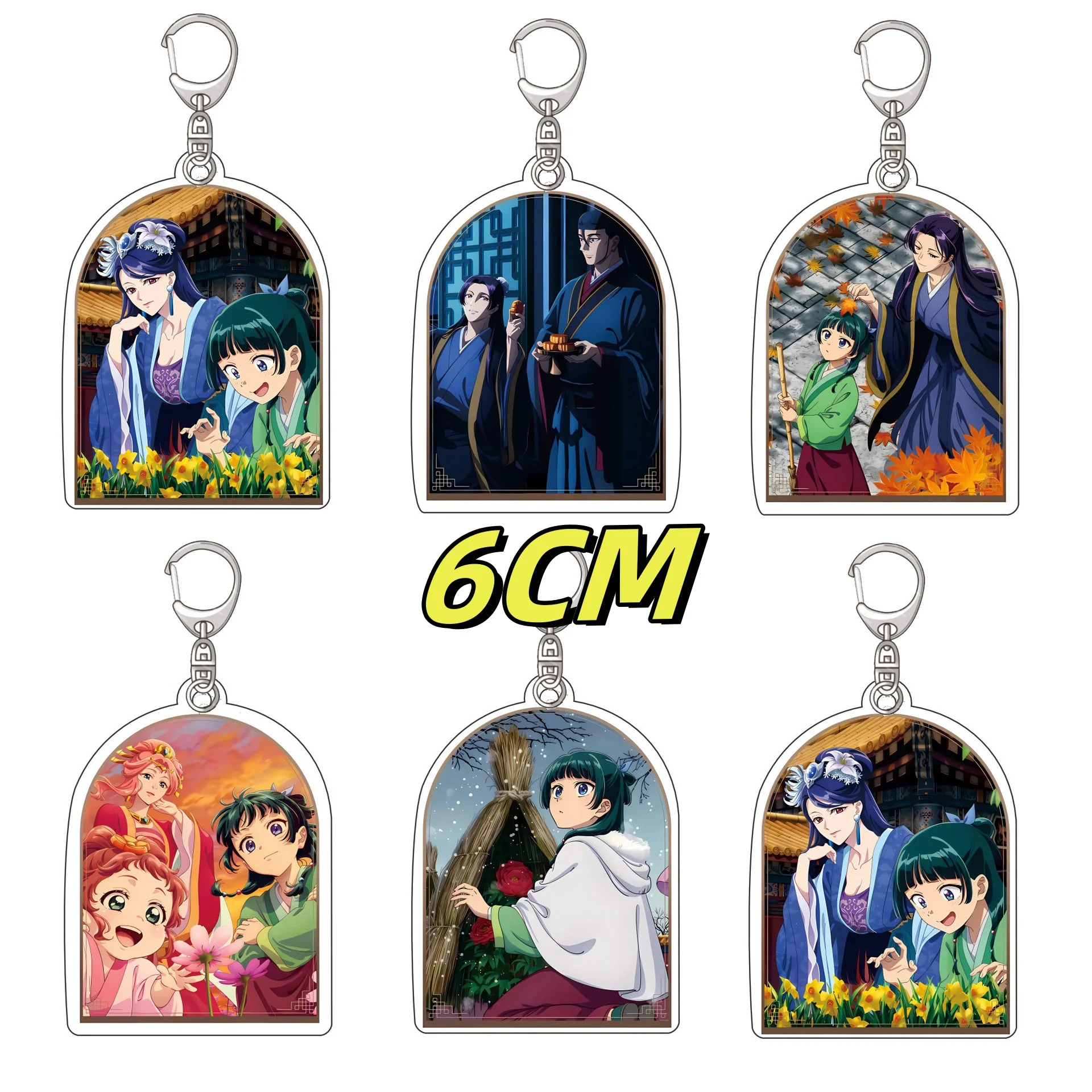

6cm Popular Anime Maomao Jinshi Lihua Keychains for Accessories Women Bag Kawaii Keyrings Jewelry Animation Fans Friends Gifts