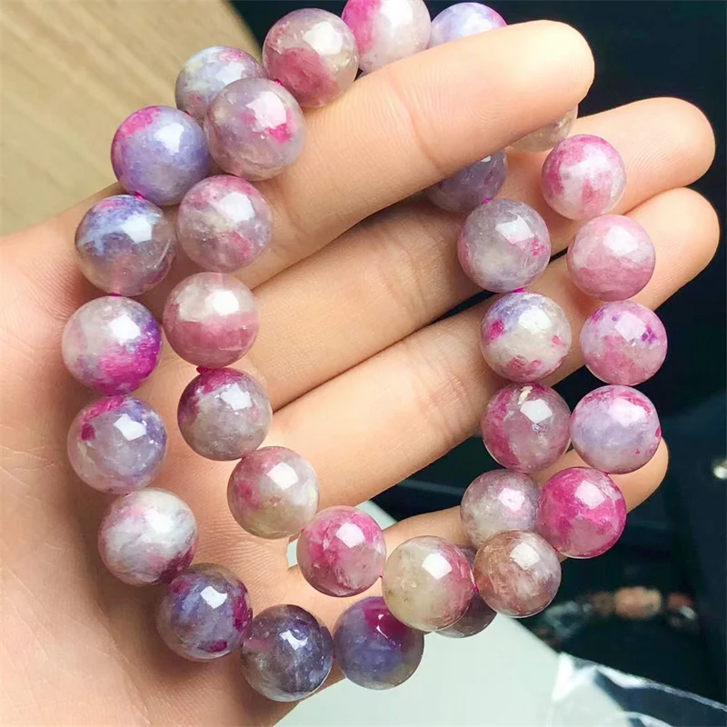 

Natural Plum Tourmaline Bracelet Gemstone Charm quality Jewelry Bangle for Woman Man for Christmas Gift 1PCS 11/12MM