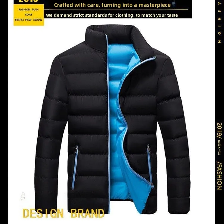 

Men's Spring Autumn Lightweight Cotton Jaet Dirt Resistant Inner Faionable Pure Color Versatile Cotton Coat