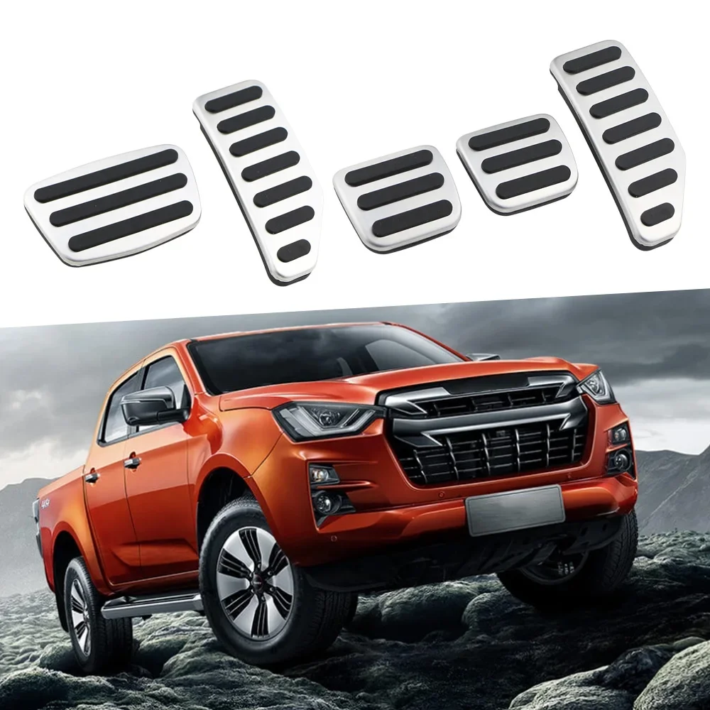 Car Pedasl for Isuzu D-MAX 2024 2023 2022 2021-2017 Pedal Cover Brake Accelerator Non-Slip Pads Stainless Steel Accessory
