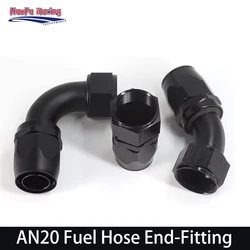 AN20 20AN Universal Oil Fuel Hose End Swivel Fitting Aluminum Connector CPE Pipe Line Adapter 0/45/90/120/180 Degree Black