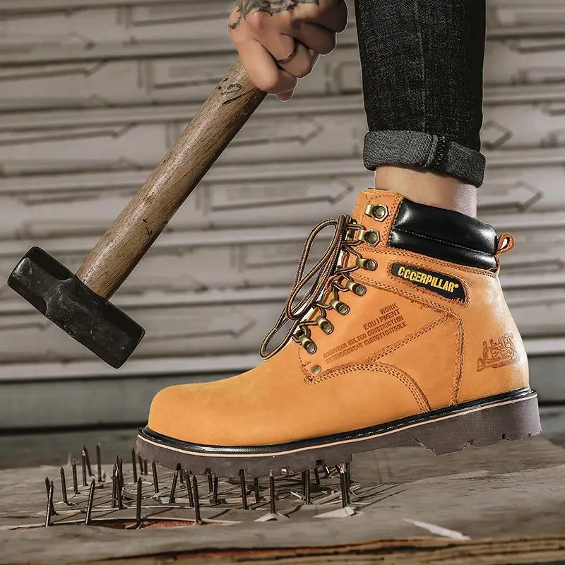 

Genuine Leather Work Safety Boots For Work Boots Winter Shoes Men Work Shoes Male Steel Toe Shoes Safety Industrial Shoes
