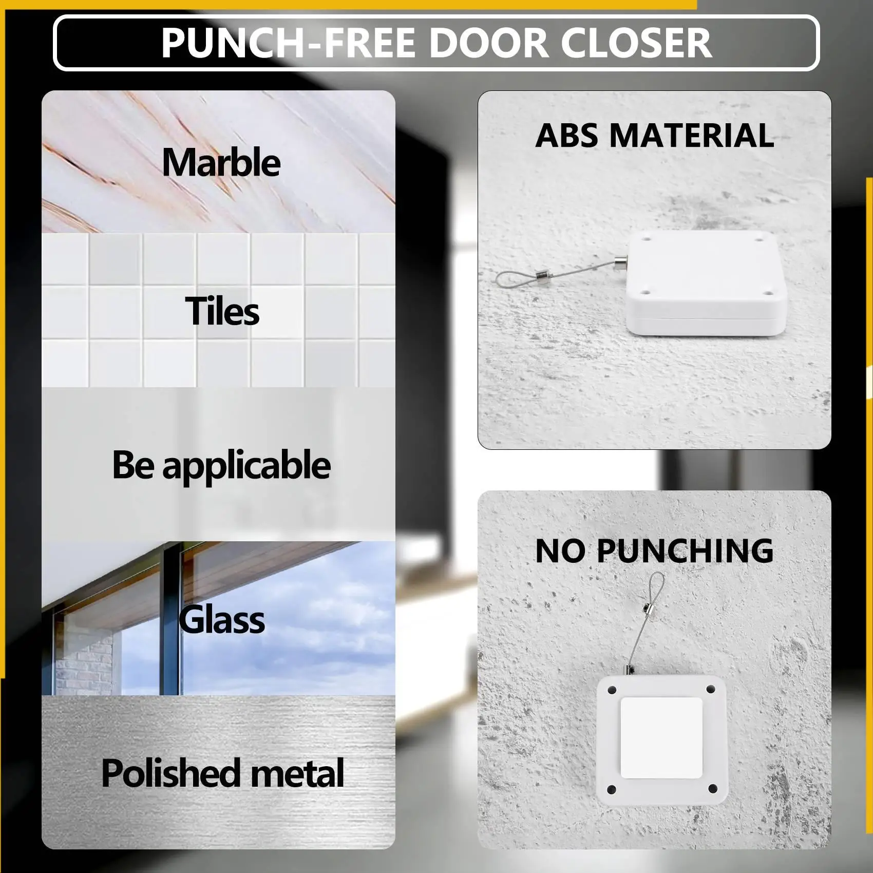 A92P Punch-Free Automatic Sensor Door Closer Automatically Close For All Doors