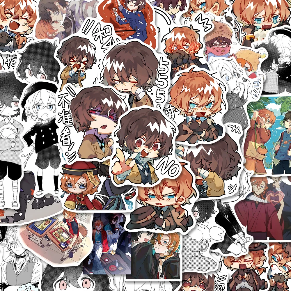 Nakahara Chuuya Dazai Osamu Anime Motorcycle Notebook Stickers Cup Waterproof Sticker Cell Phone Tablet Sticker