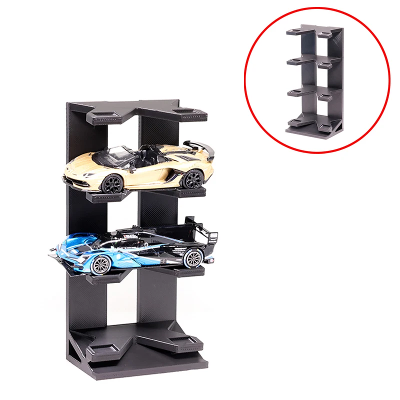 

2 шт. 1/64 масштаб легкий многослойный шасси черная простая модель автомобиля стенд коллекция DIY аксессуары для радиоуправляемого автомобиля