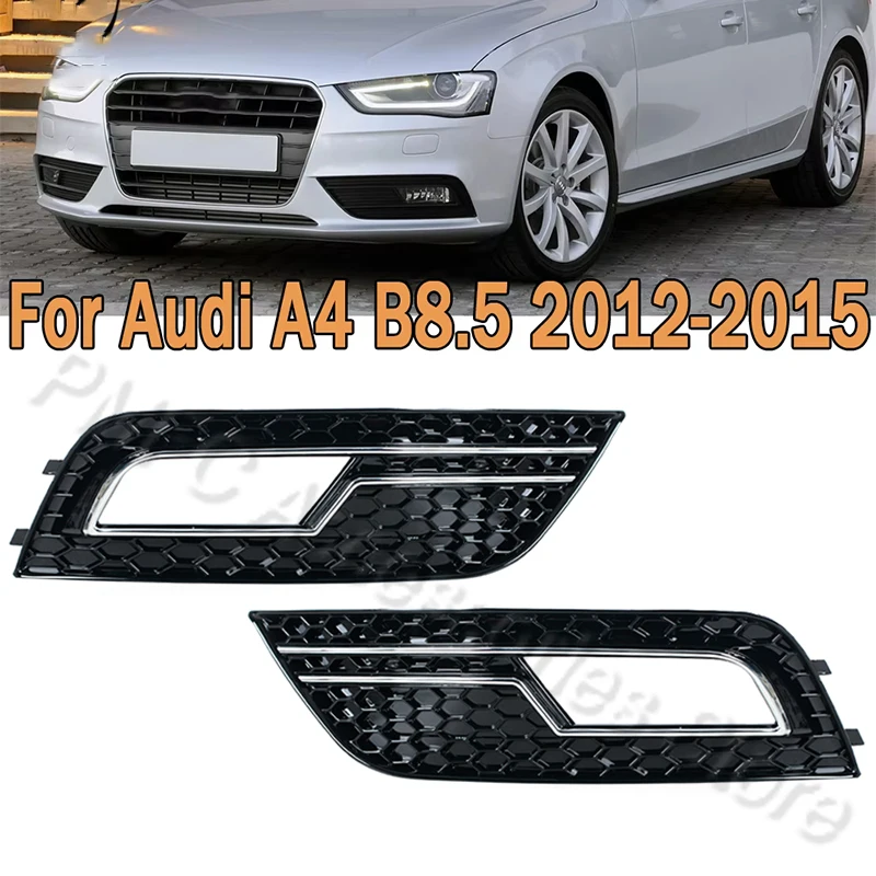

1 пара переднего бампера автомобиля, крышка противотуманной фары, сетчатая решетка противотуманной фары, черный хром, модифицированный для Audi A4 S4 RS4 B8.5 2012 2013-2015
