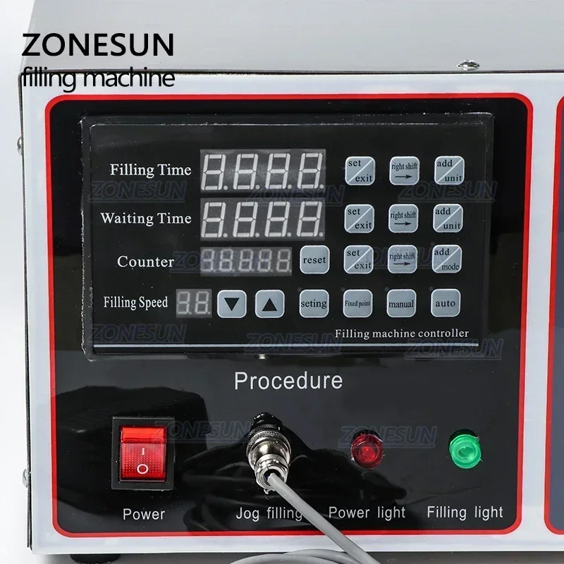 

ZONESUN ZS-GFK17A 10L Electric Semi-Automatic Water Liquid Edible Palm Olive Oil Bottle Vial Volumetric Filling Machine