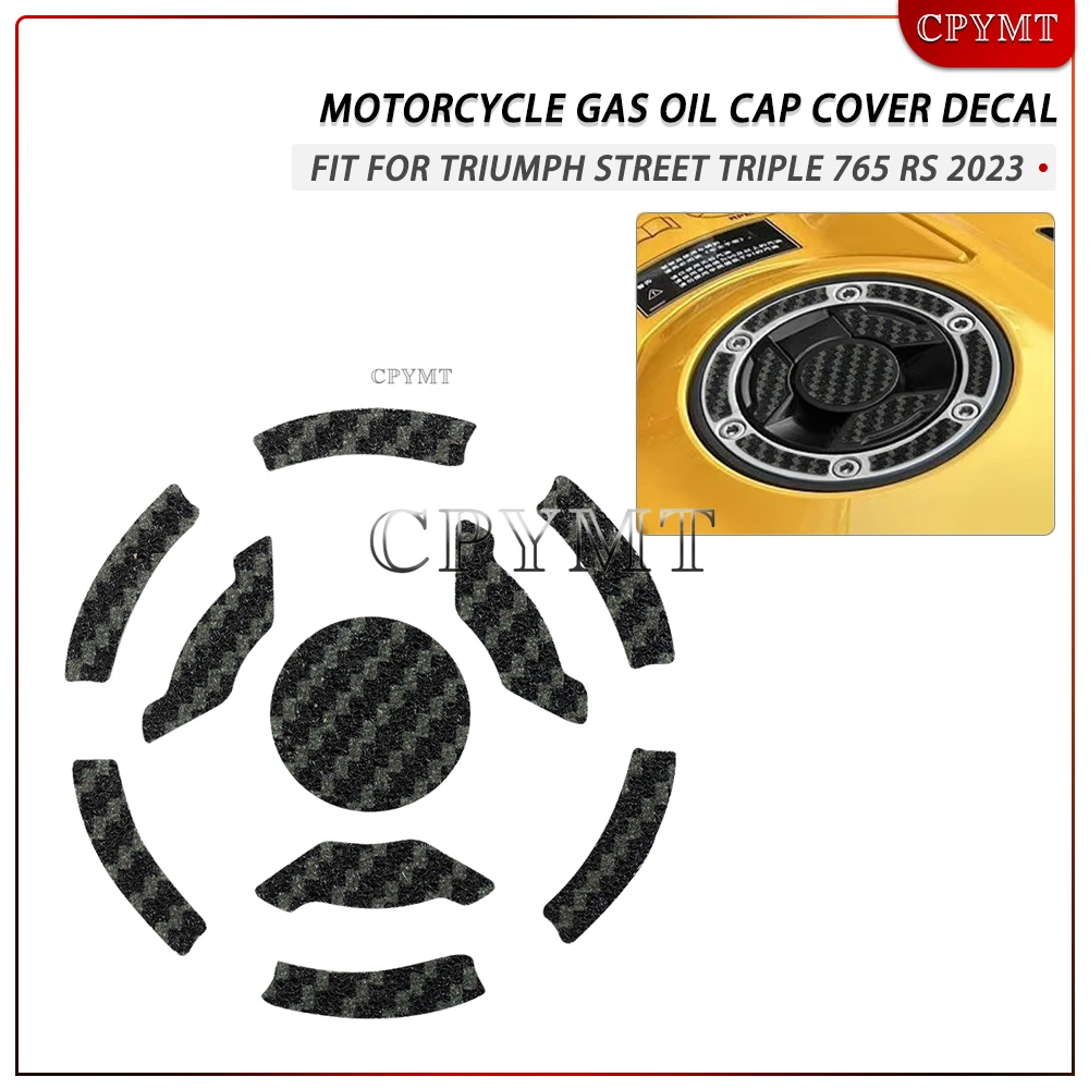 

Fuel Tank Gas Cap Cove Accessory Decal Carbon Frosted Sticker fit For Motorcycle Triumph Street Triple 765 RS 2023