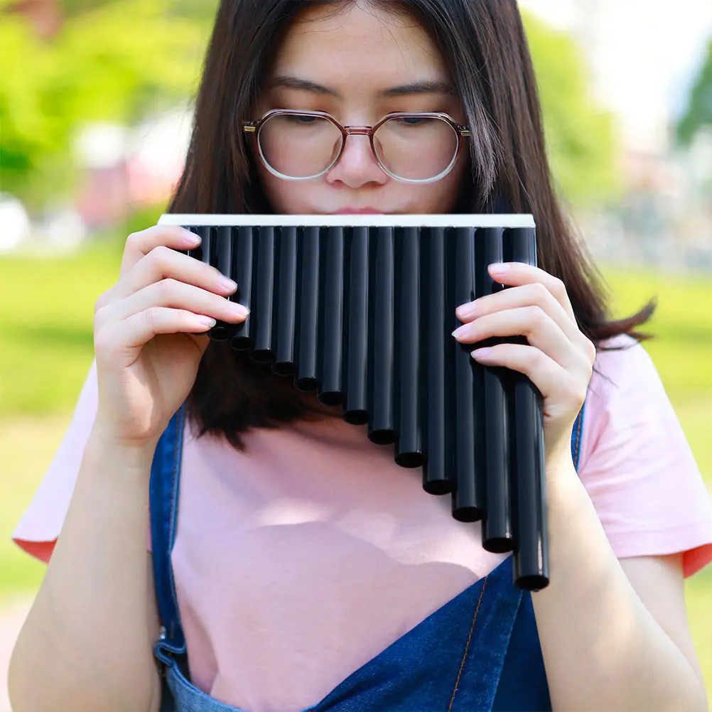 

Pan Flute Instrument Portable Open Hole Finger Musical Beginner Abs Pipes Child