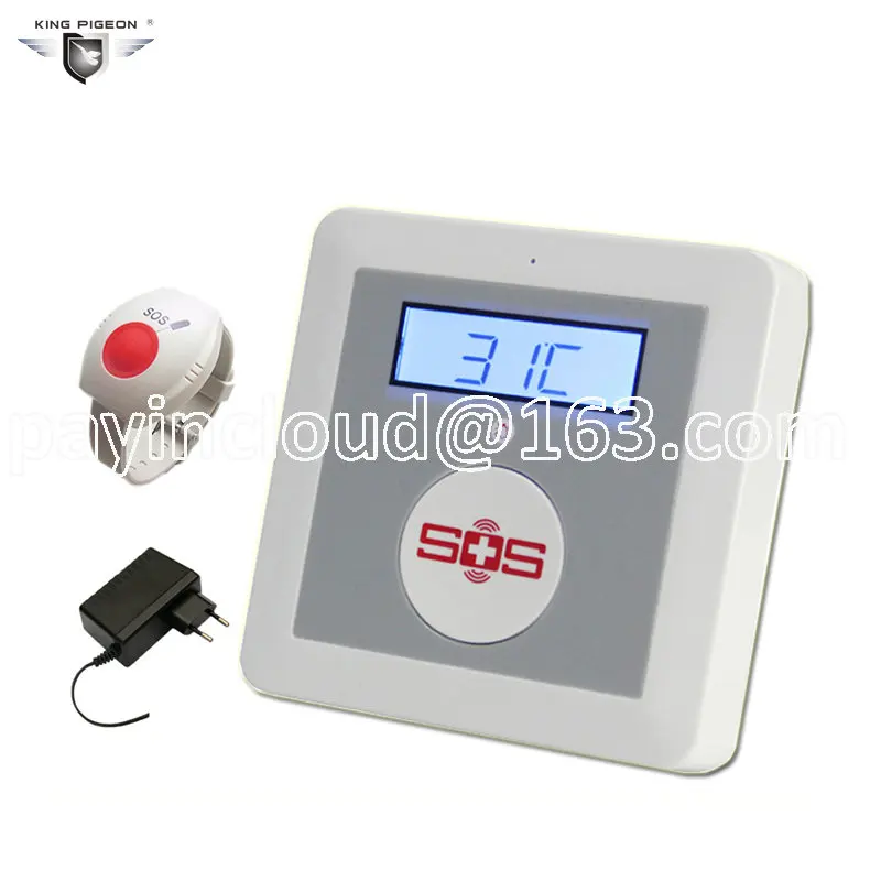 One-Click Dial Room Temperature Monitoring Fall Alarm GSM Elderly Beeper Household Burglar Alarms Hot Sale K4