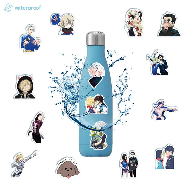 50PCS Japanese Figure Skating Animations YURI!!! on ICE Ice Yuri's Skateboarding iPad Decorative Stickers view 5