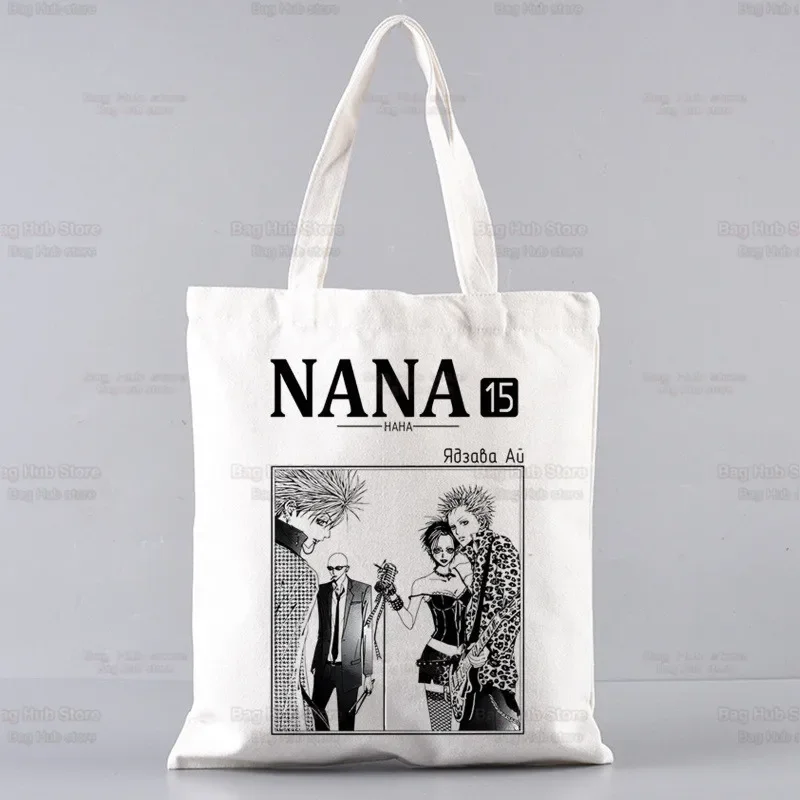 Nana Manga Canvas Bag Large Capacity BLAST Ren Honjo Handbag Nana Osaki Shoulder Bag Tote Reusable Nana Komatsu Student Bookbag