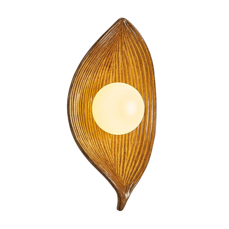 

Nordic leaf wall lamp wabi sandy wind simple personality bed and breakfast bedroom aisle Japanese zen wind decorative lamp