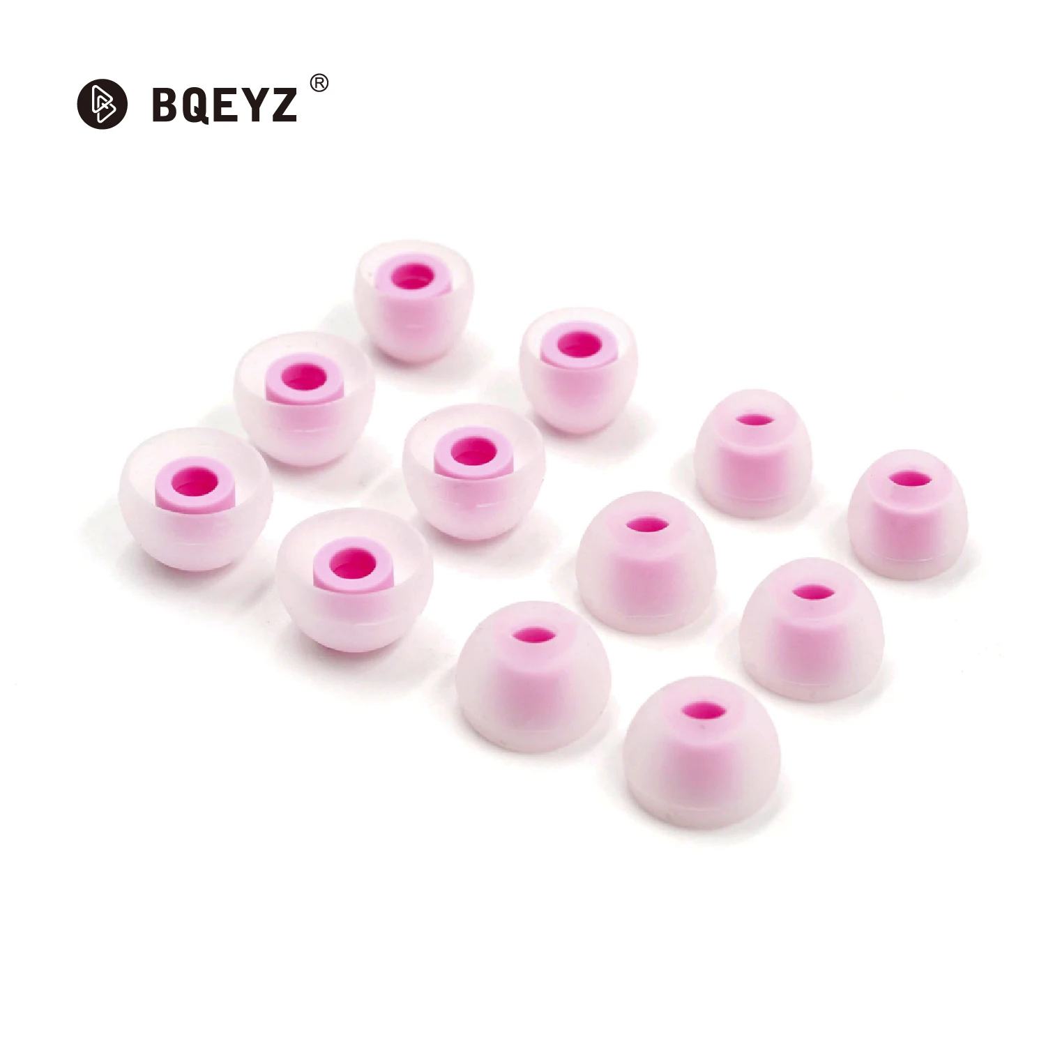 BQEYZ Pink Earcap Removable Earbuds In Ear Tips 3 or 6 Pairs of Replacement Silicone Eartips Compatible with BQEYZ Earphone
