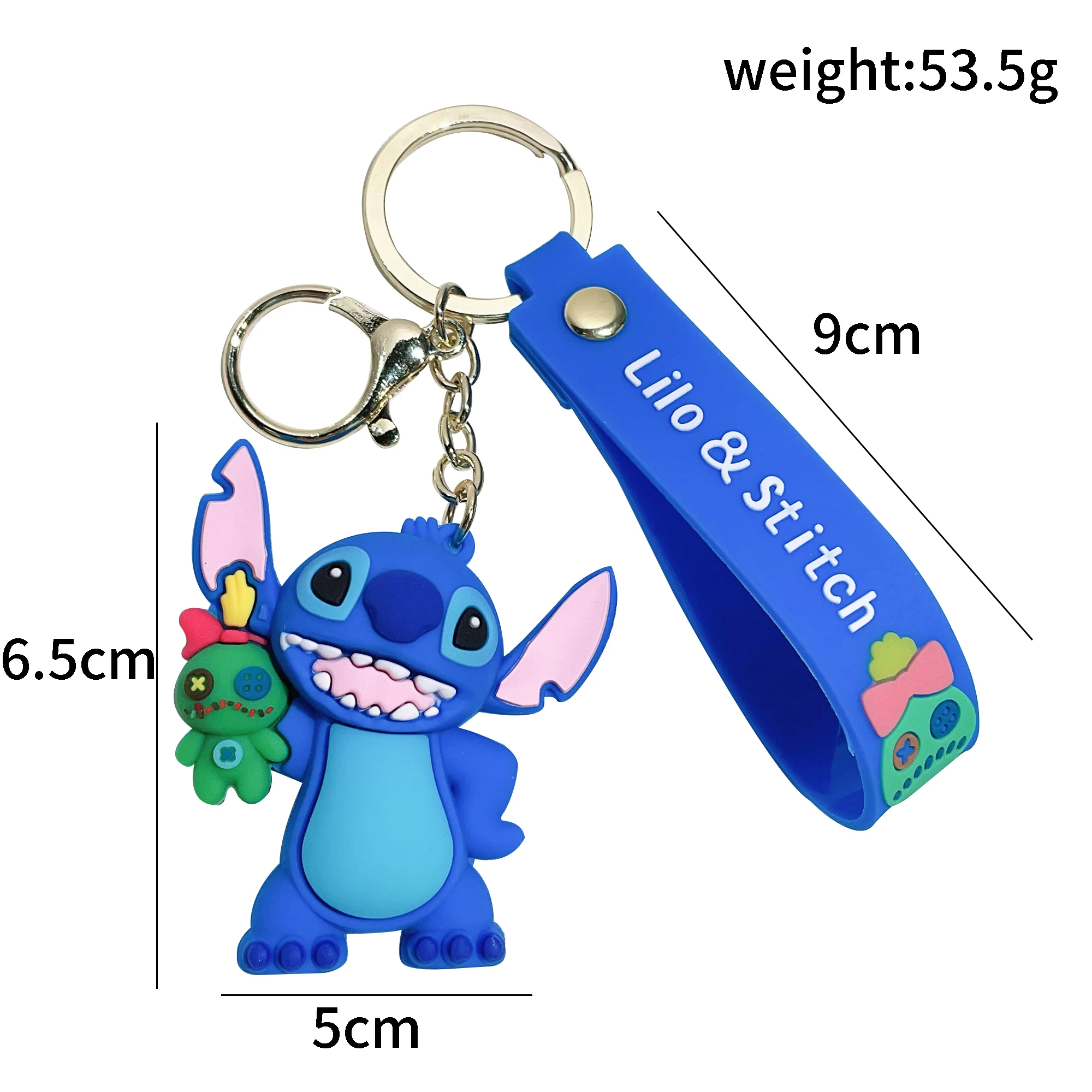 Disney Cartoon Lilo & Stitch Keychain Kawaii Stitch PVC Key Ring Mobile for Phone Bag Hanging Jewelry Kids Gifts