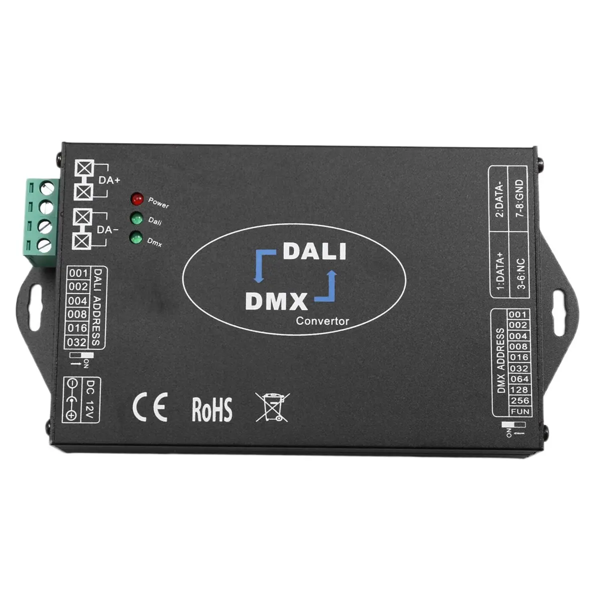 AA19 Dali Dmx512 Signal Converter DALI to DMX512/DMX to DALI Signal Dimming Signal Conversion Controller Led 12v -48v
