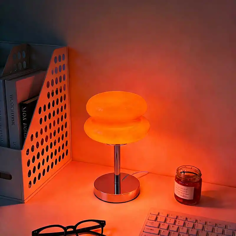 Hamburger-Tischlampe, Lampenschirm aus Glas im gleichen Stil – Ins/Creme/Französischer Stil, Ersatzteil für Umgebungsbeleuchtung, Nachttischlampe für Schlafzimmer