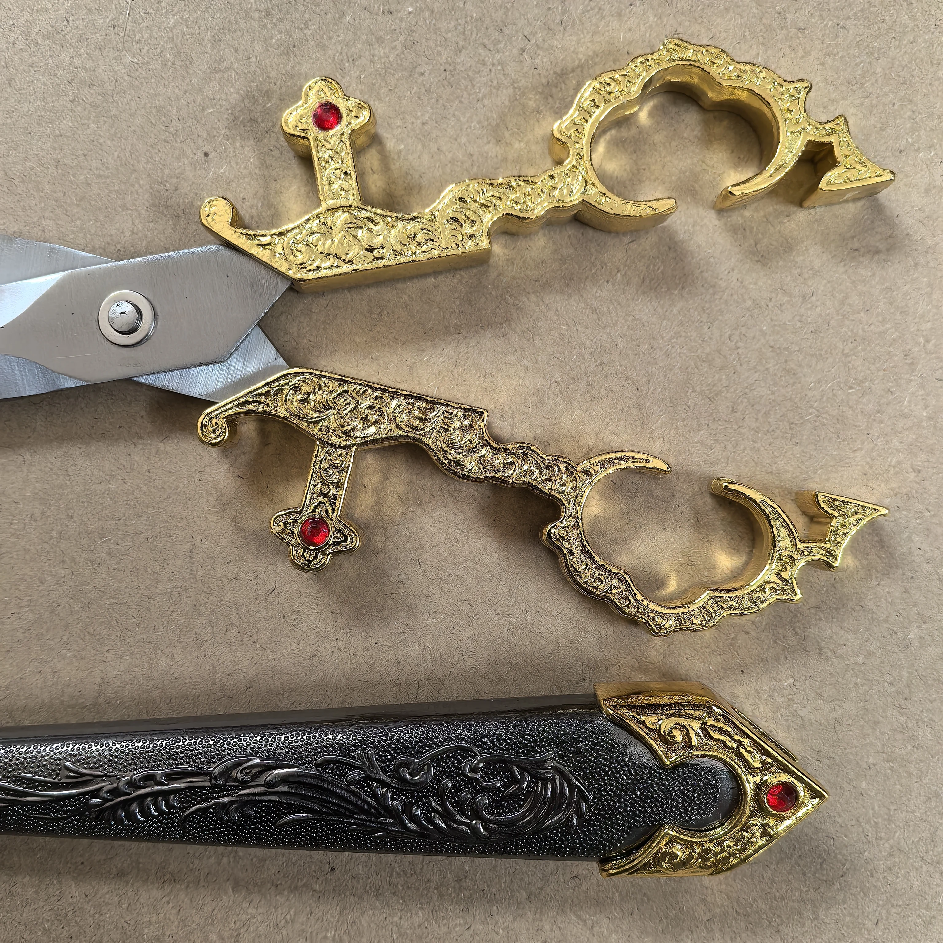 10.2インチ ミニショートソード/中世はさみソード/メタルブレード/コレクタブル/ゴールド