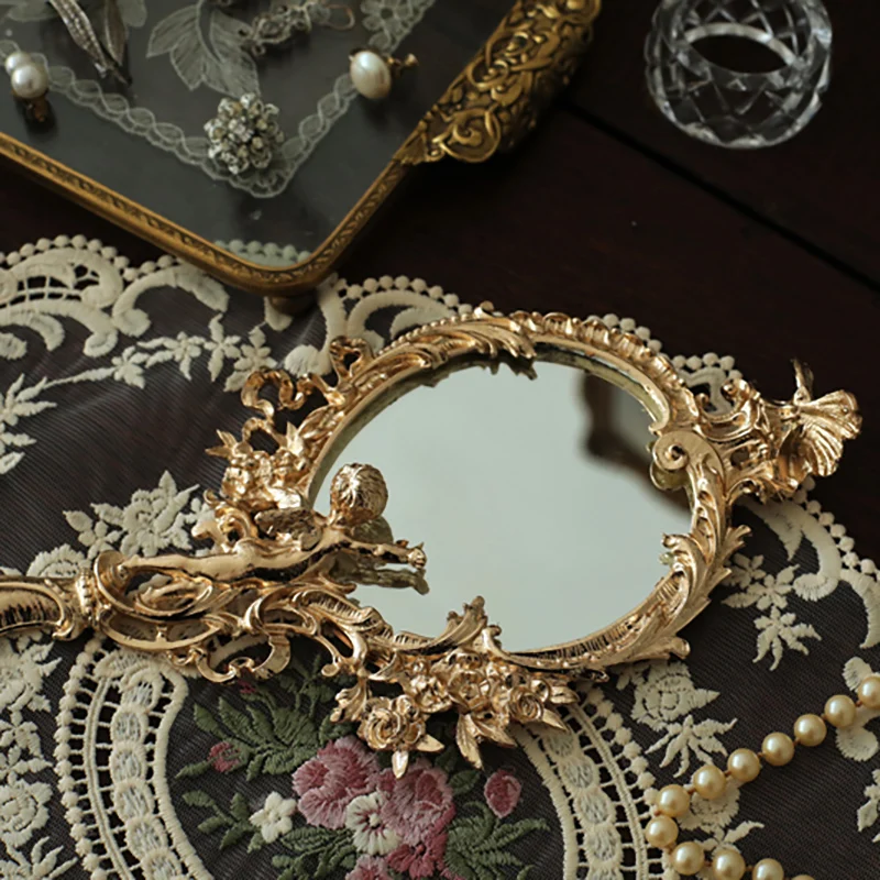 

Makeup Mirror Photography Props Furnishing Article Holding Mirrors Nordic INS Style зеркало espejo Palace Personality Simple