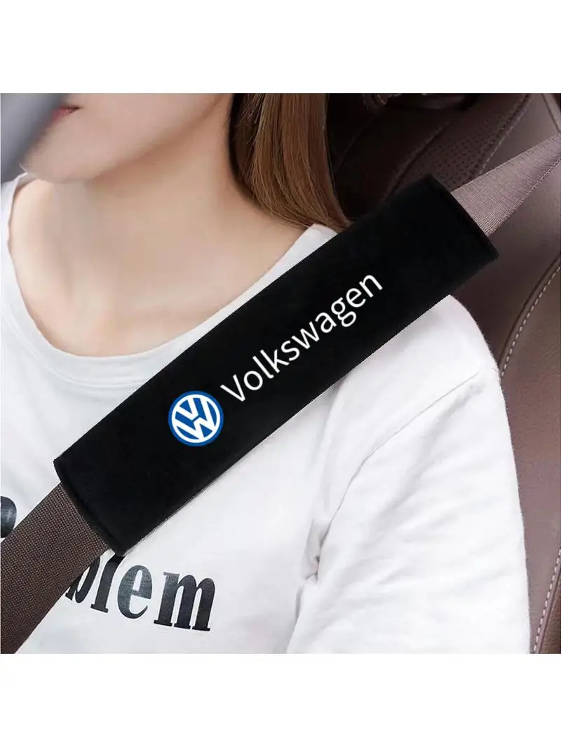Housse d'épaule de ceinture de sécurité de voiture, coussin de protection de ceinture de sécurité en Fiber de carbone pour Volkswagen VW Tiguan TOUAREG TOURAN BEETLE PASSAT