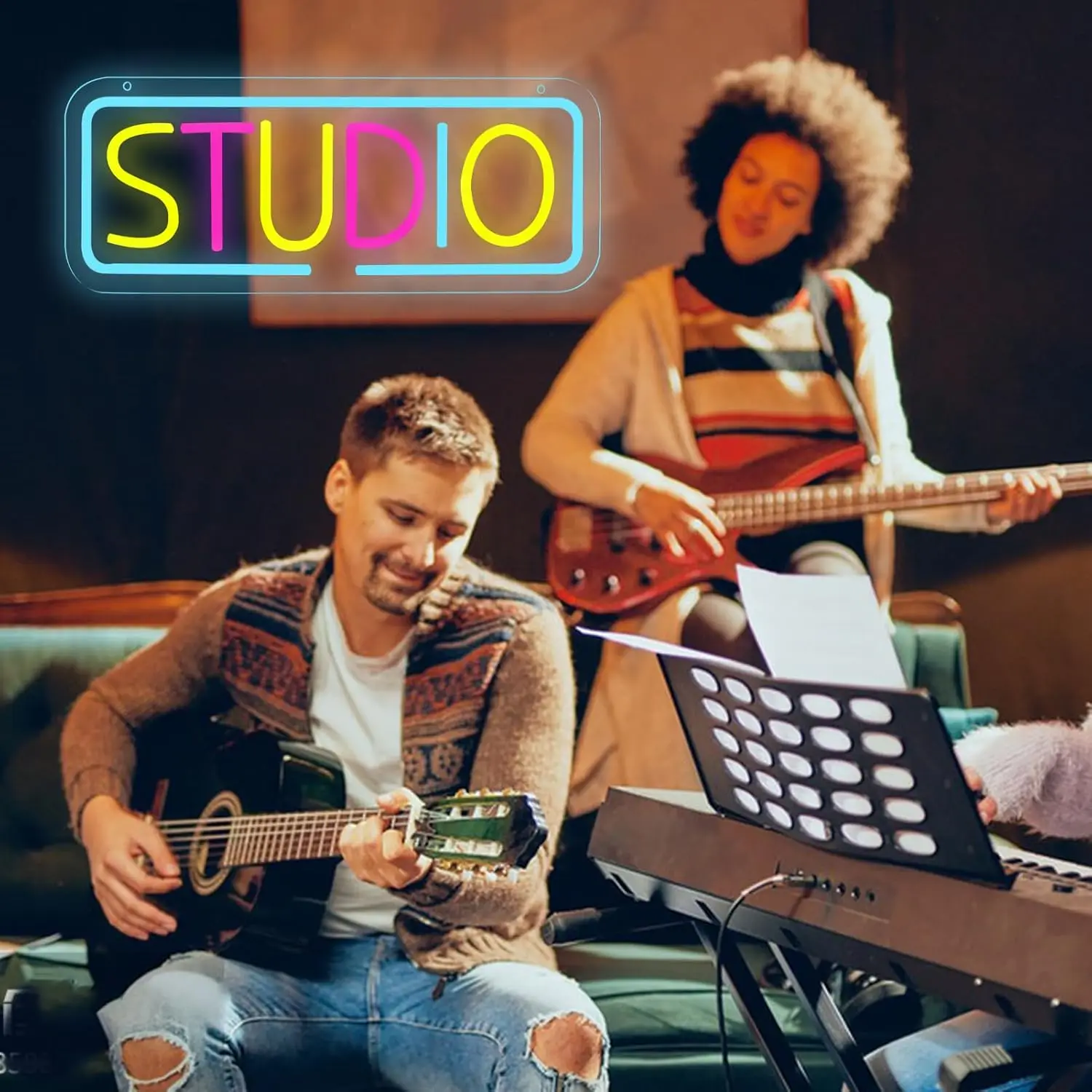 Studio Neon Sign USB Dimmable LED Neon Light for Live Room Game Room Broadcasting Room Music Studio Decoration Gift