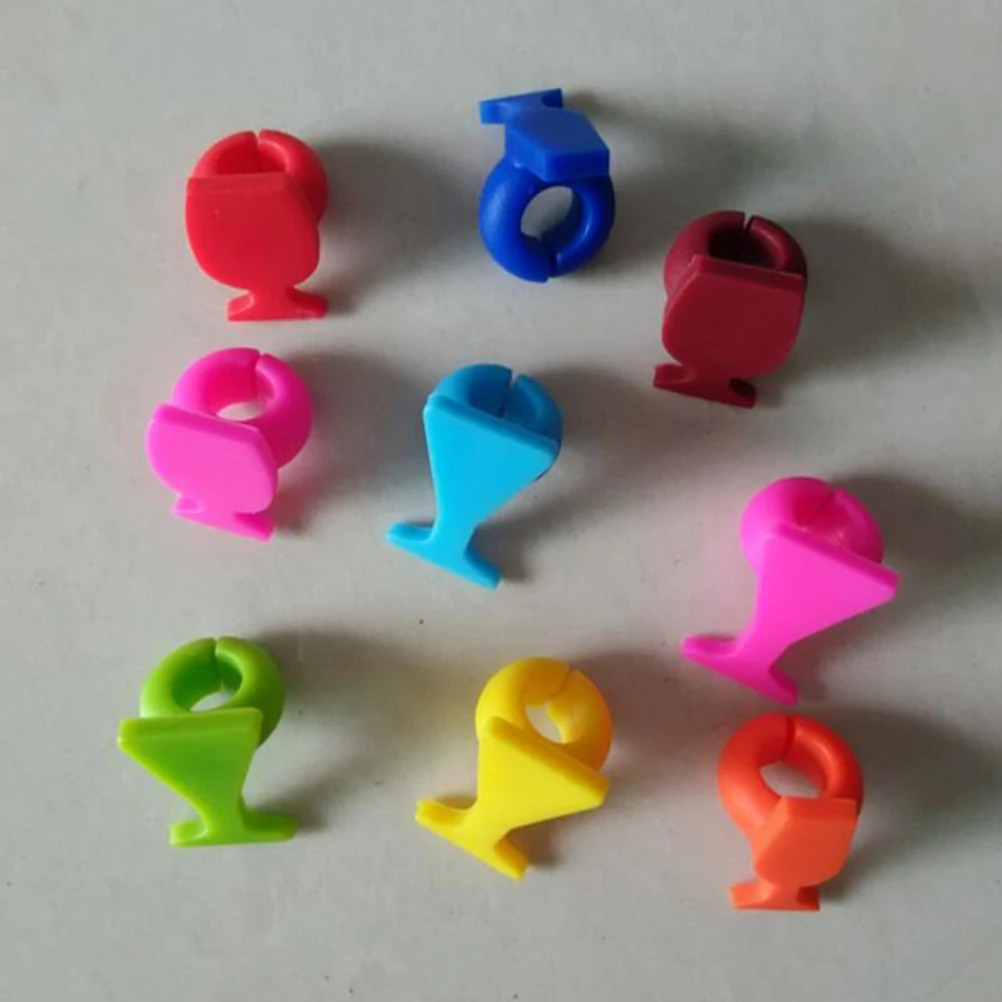 

8 Pcs Glass Labels Silicone Red Markers Charms Identifiers Cup Tags Party Favors Glass Identification Marker Bar Tools