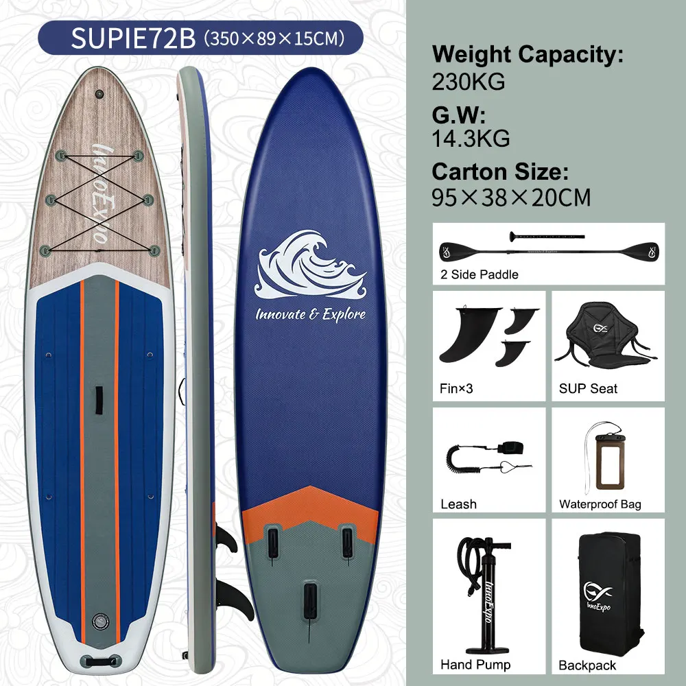 InnoExpo Opblaasbaar Stand Up Paddle Board Paddleboard Surfplank Surf Sup Board 320-350CM Antislip Watersport Paddle Board