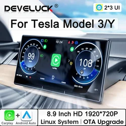 8.9 pollici Tesla Model 3 Y Highland 2024 strumento cruscotto Heads Up Display Carplay Android Auto HD schermo anteriore per Tesla HUD