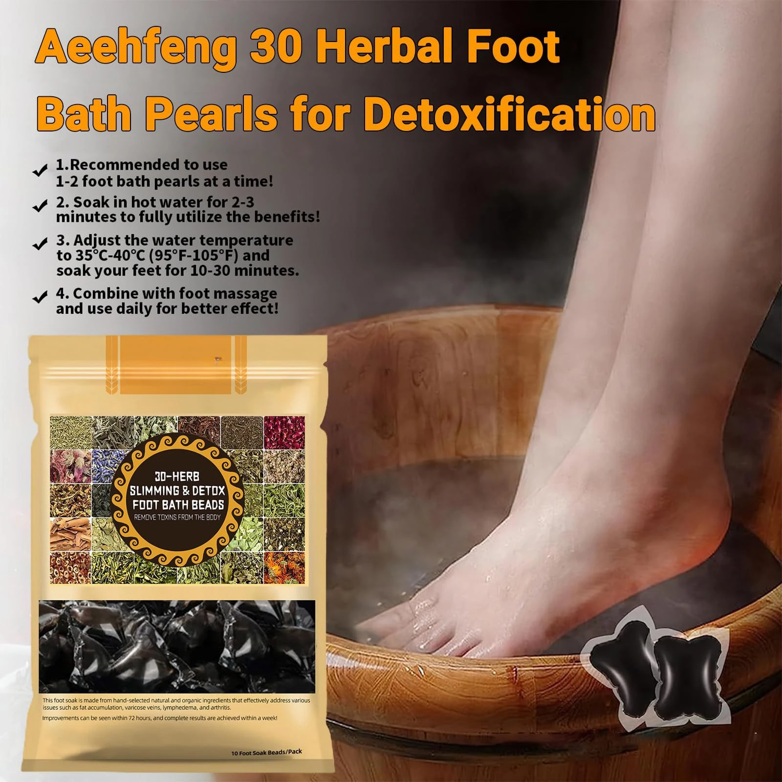 10pcs Detox Feet Bath Beads Professional Herb Body Detox Foot Soak Beads Detox And Shaping Cleansing Foot For Men And Women