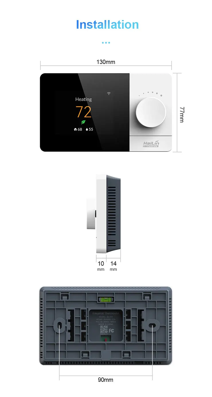 HVAC Thermostat with Color Display Multi-stage Thermostat